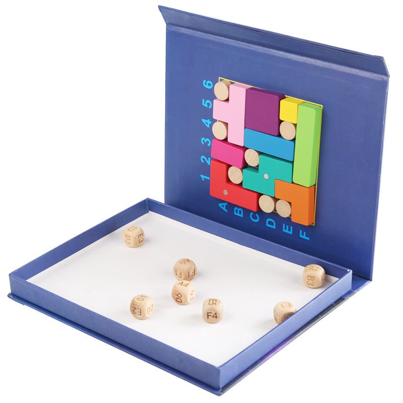 Children's educational toys, wooden magnetic Tetris magnetic sheet building block assembly, early childhood education and science education toys Specification image