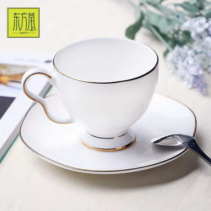 New coffee cups, saucers, tea sets, bone China butterfly water cups and black tea flower cups from Dongfangying, an export-oriented ceramic brand pic 6