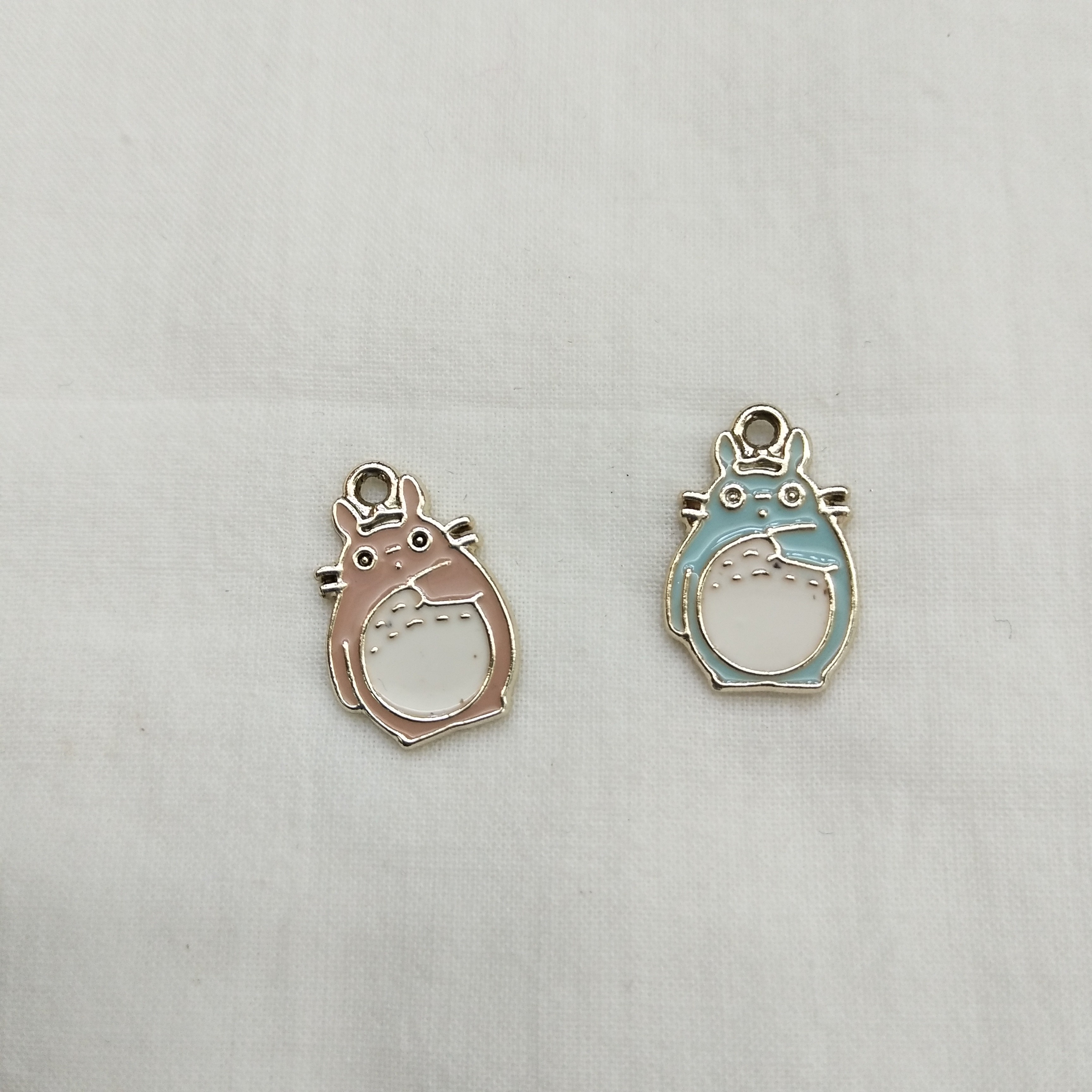 DIY handcrafted jewelry accessories: Alloy simple single oil-dripping cartoon pendant with decorative earrings (100ps per pack) Cartoon oil-dripping Totoro and mouse detail image 3