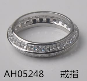 Trendy and fashionable copper ring, set with zircon, overall set with white zircon, white electroplated, available in size 359 detail image 1