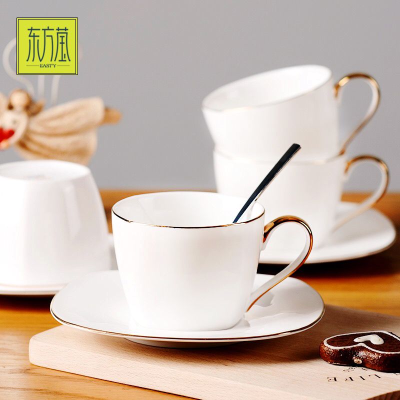 Ceramic water sets, gold-plated cups and saucers, export ceramic coffee sets, tea sets, water sets, red cups, small dessert saucers, bone China cups