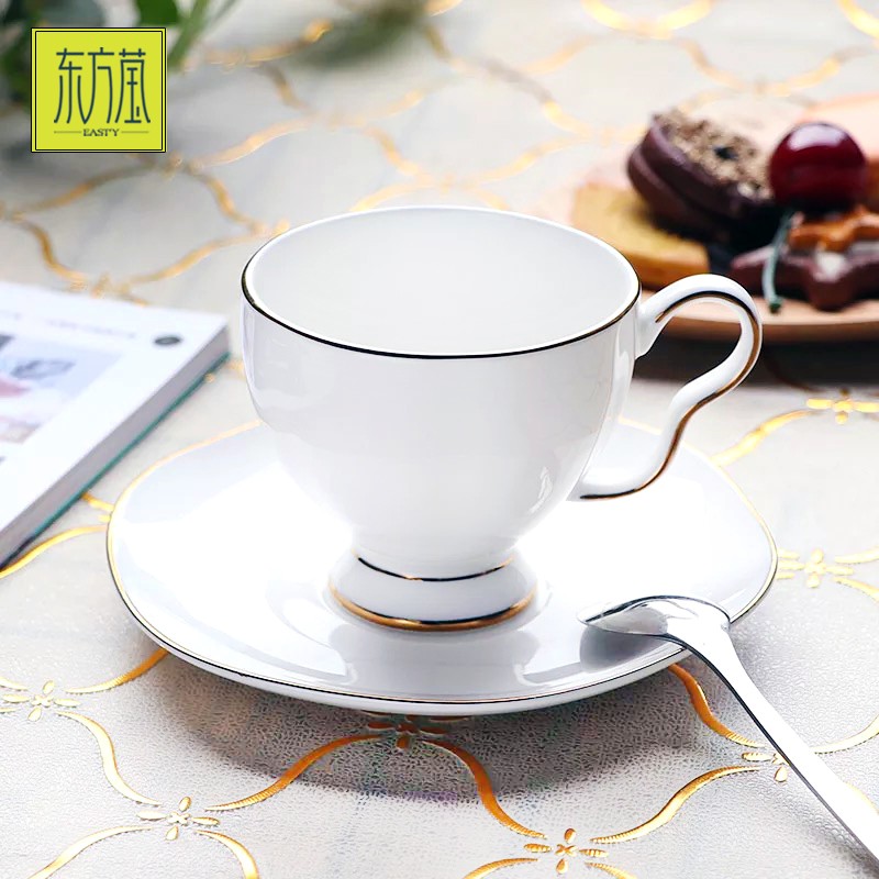 New coffee cups, saucers, tea sets, bone China butterfly water cups and black tea flower cups from Dongfangying, an export-oriented ceramic brand pic 5
