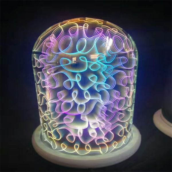 3D玻璃 花纹壁插香薰灯 安神助眠 卧室小夜灯