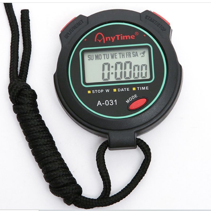 anytime秒表！A-031码表/专业运动游泳健身教练多功能电子计时器图