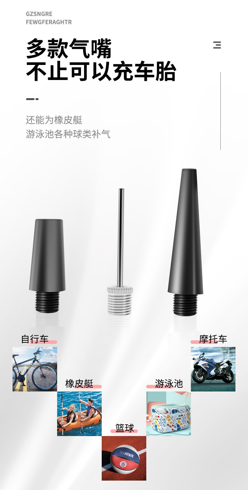 Factory direct sales of car air pumps, high-power tire air pumps for vehicles, mini true two-cylinder car air pumps, pointer models detail image 13