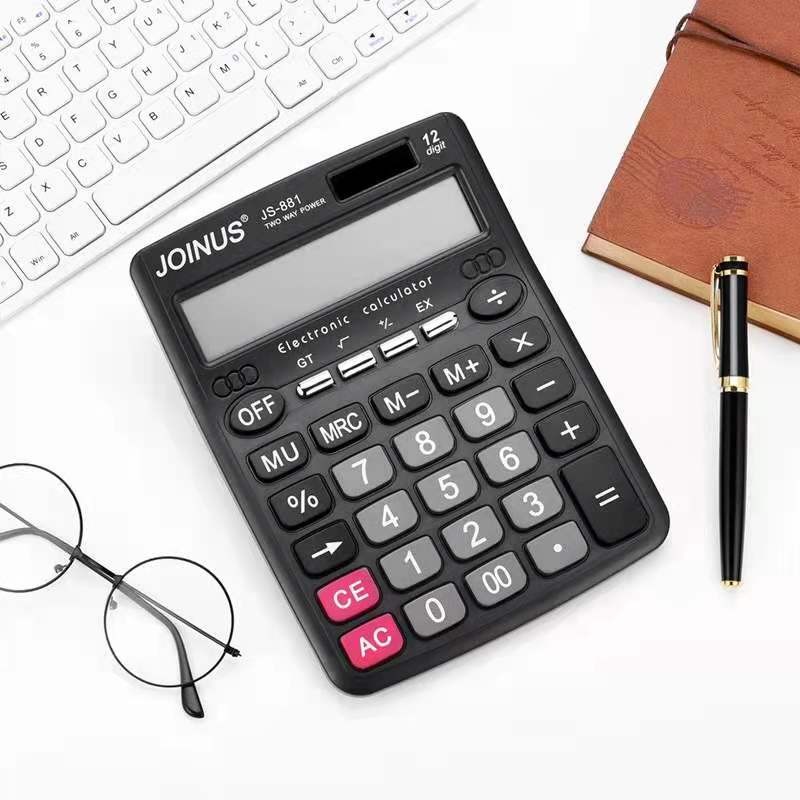 众成881计算器 十二位大屏显示 太阳能大按键 办公桌面计算器 详情图4