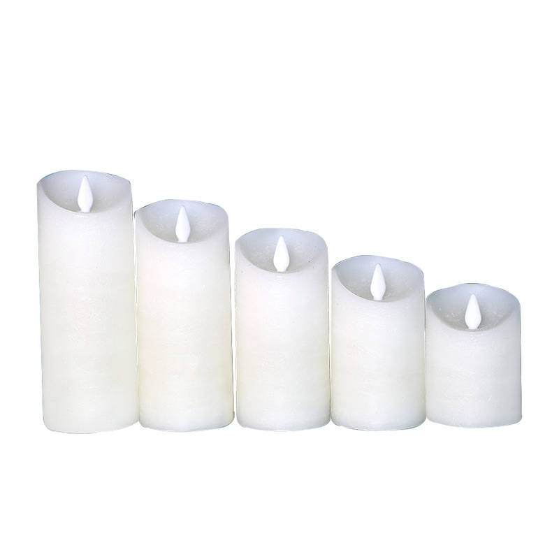 新款仿真LED灯蜡烛黑色水纹子弹头电子蜡烛灯场景气氛装饰粗杆灯详情图4