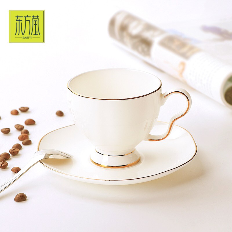 New coffee cups, saucers, tea sets, bone China butterfly water cups and black tea flower cups from Dongfangying, an export-oriented ceramic brand pic 4