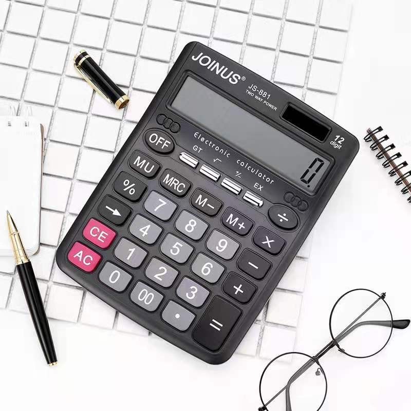 众成881计算器 十二位大屏显示 太阳能大按键 办公桌面计算器 详情图1