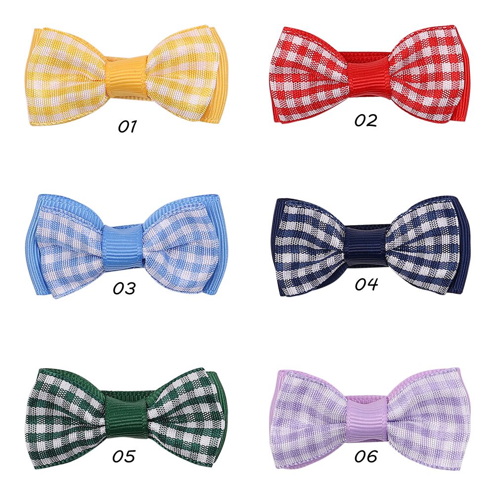 Checkered double flat knot clip Checkered double flat knot clip