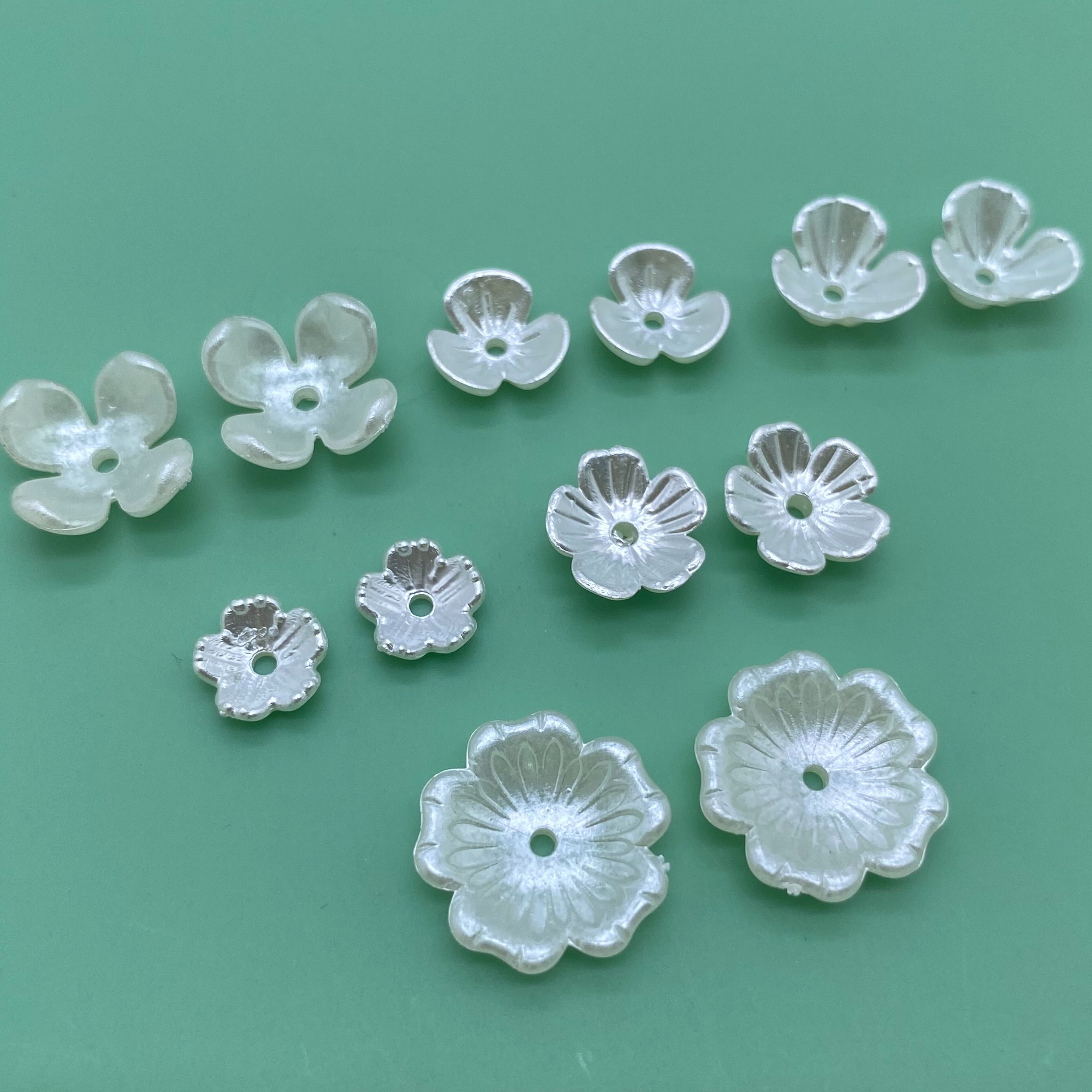 diy hand-woven ancient-style clothing hair rope accessories with ABS imitation pearl small petals Item Picture