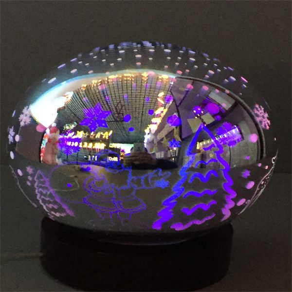 3D玻璃罩圣诞树魔幻灯LED床头卧室台灯  LED创意小夜灯气氛灯产品图