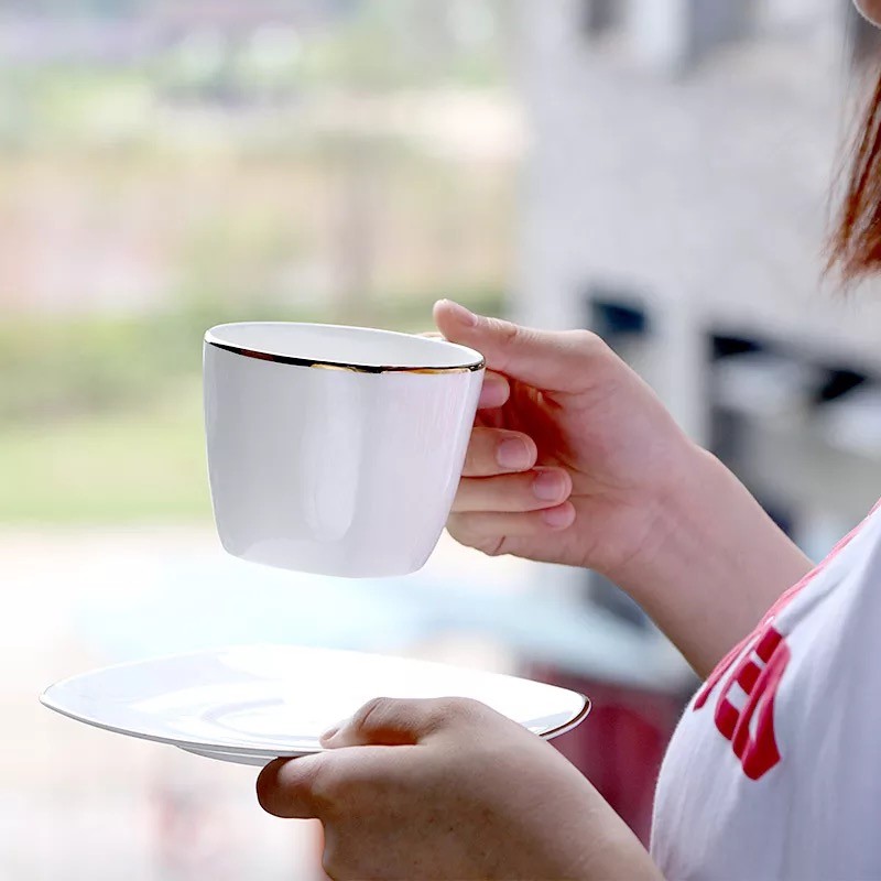 Ceramic water sets, gold-plated cups and saucers, export ceramic coffee sets, tea sets, water sets, red cups, small dessert saucers, bone China cups pic 5