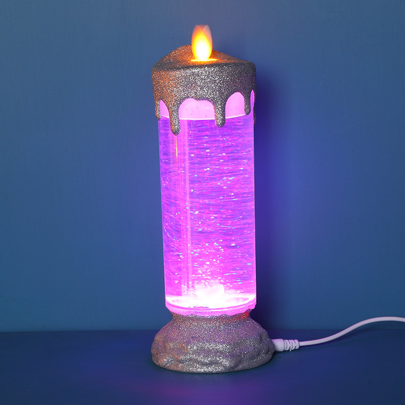 新款LED上下跳灯头蜡烛灯创意少女梦幻蜡烛水USB接口小夜灯桌面摆件装饰详情图5