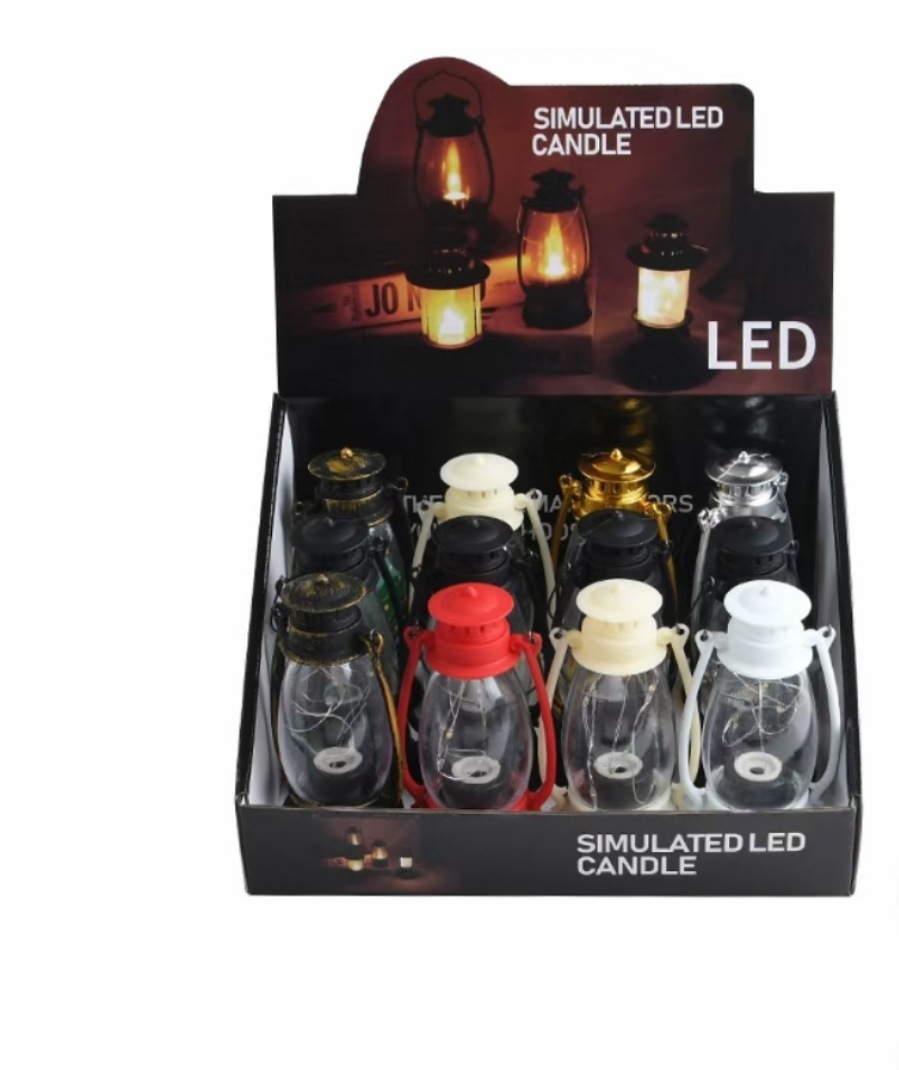 复古手提马灯LED电子蜡烛灯创意摇摆风灯装饰宫灯发光氛围灯跨境详情图2