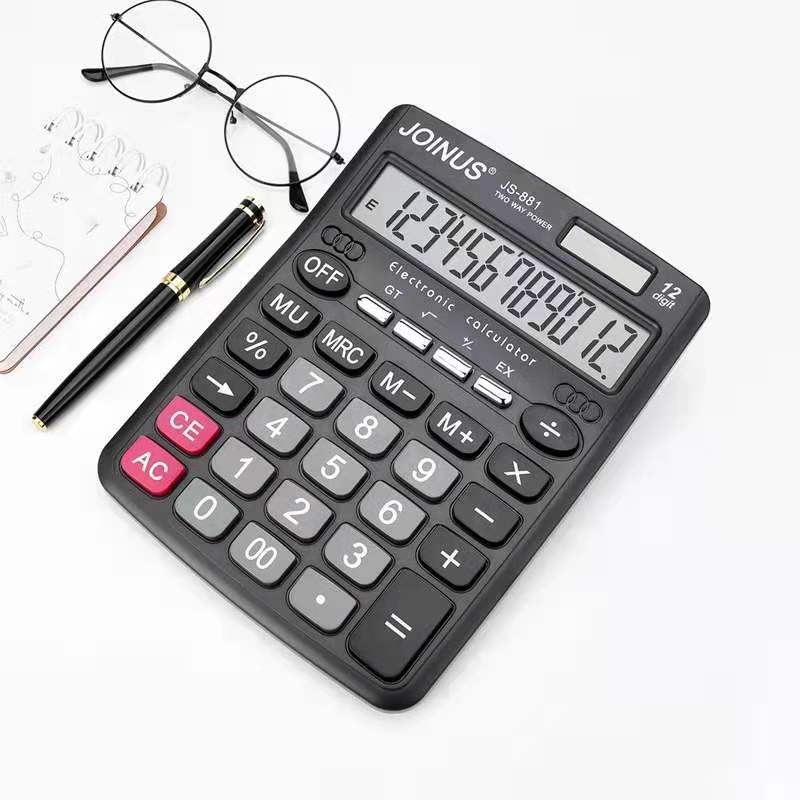 众成881计算器 十二位大屏显示 太阳能大按键 办公桌面计算器 详情图2
