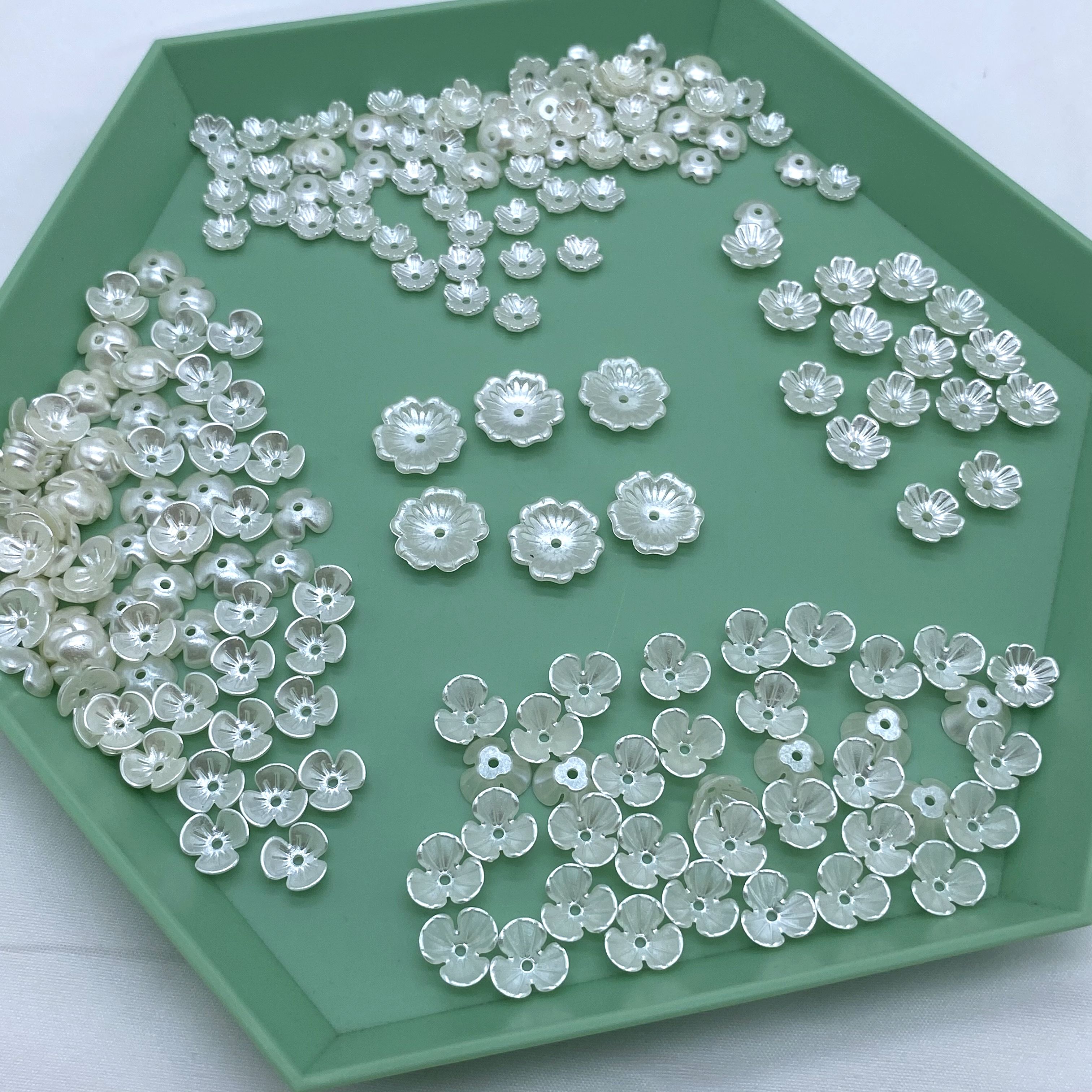 diy hand-woven ancient-style clothing hair rope accessories with ABS imitation pearl small petals