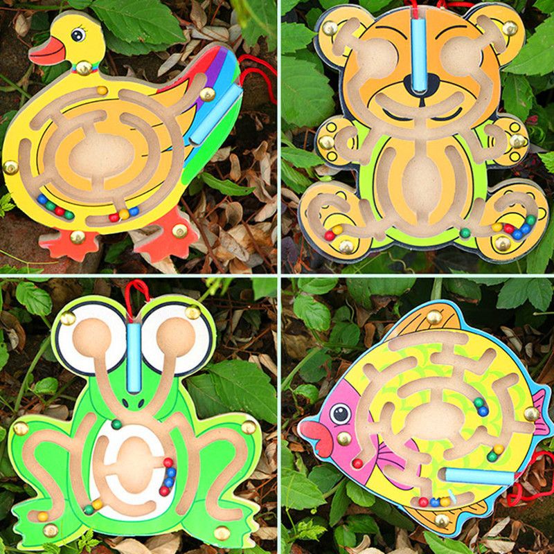 Factory direct sales of wooden ball magnetic Pen maze series children's early education and intelligence toys, intelligence game distribution details Picture