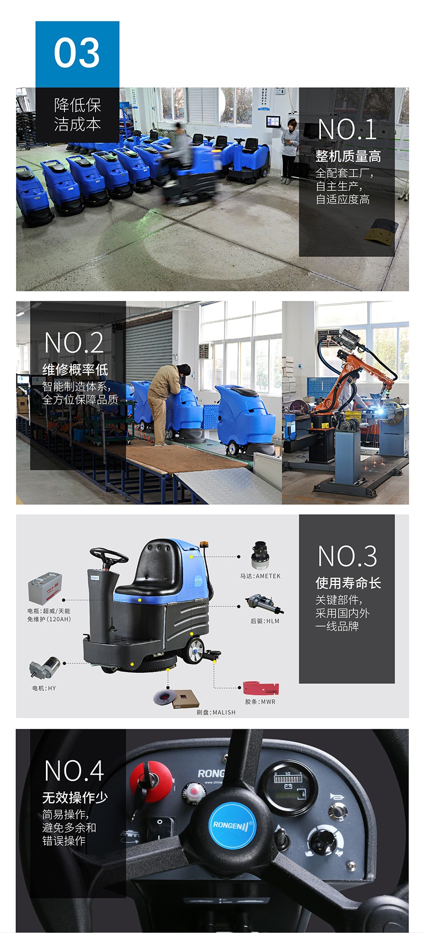 容恩小型洗地车R-XBEN|驾驶式洗地机详情图3
