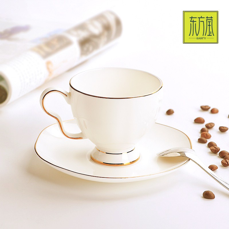 New coffee cups, saucers, tea sets, bone China butterfly water cups and black tea flower cups from Dongfangying, an export-oriented ceramic brand pic 3