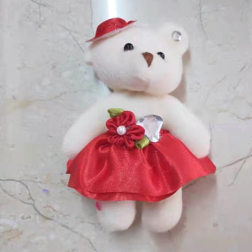 A human bear is wearing a skirt