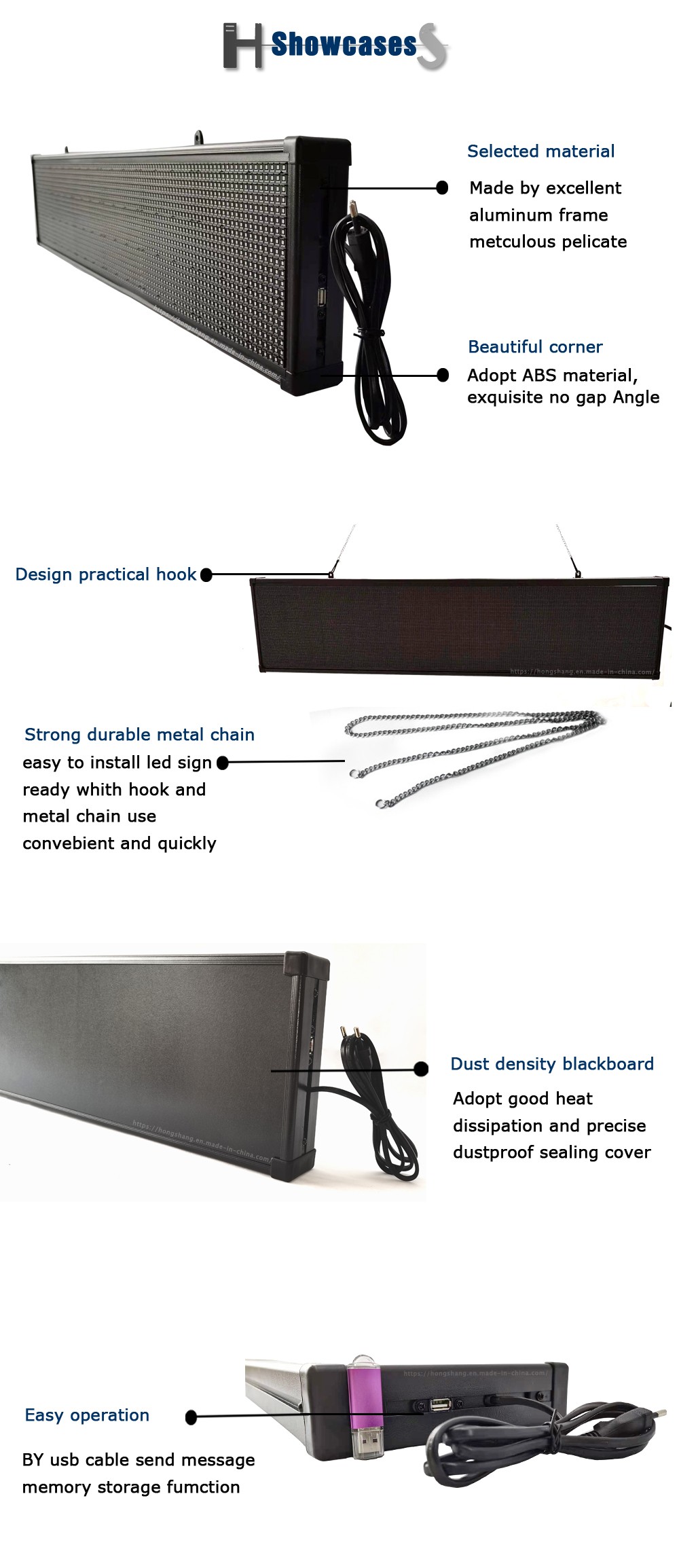商位广告招租显示屏 P4全彩 LED高清室内户外显示屏字幕屏滚动屏详情图5