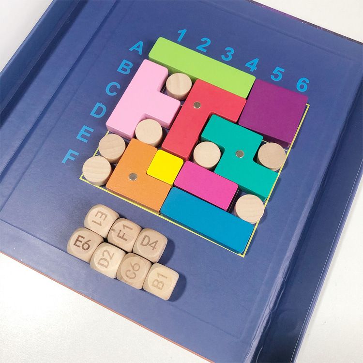 Children's educational toys, wooden magnetic Tetris magnetic sheet building block assembly, early childhood education and science education toys details Picture