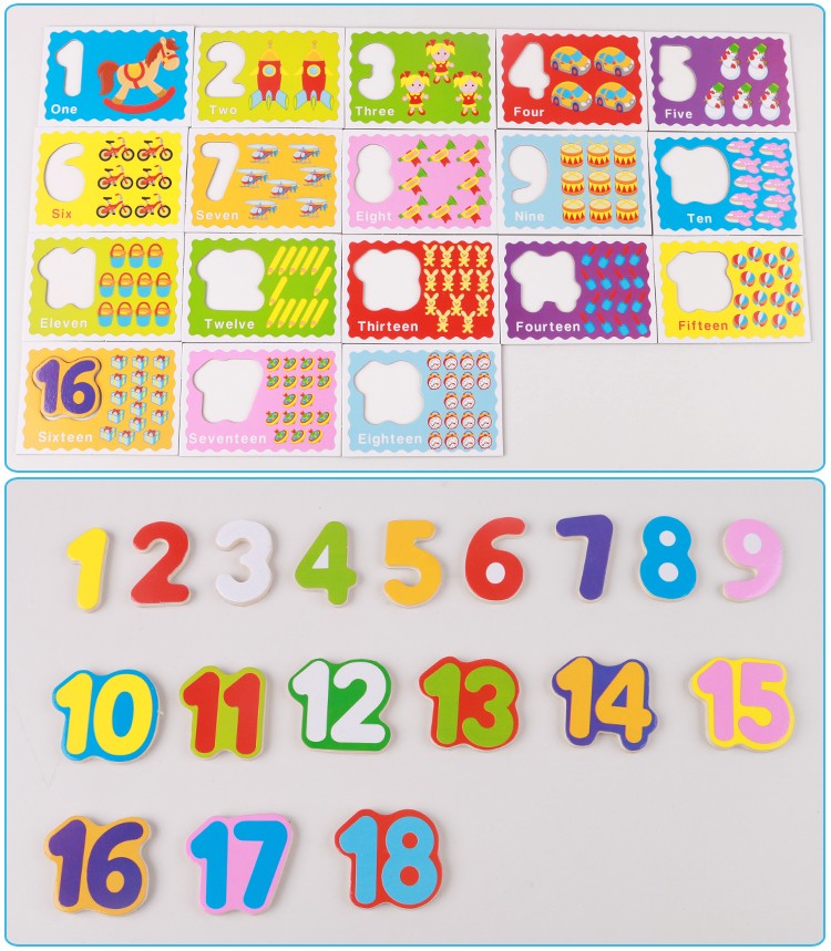 The digital and letter recognition cards are rich in color and highly entertaining. They can help babies recognize color vision, cultivate logical thinking ability, and exercise early education and enlightenment training as well as parent-child games pic 7