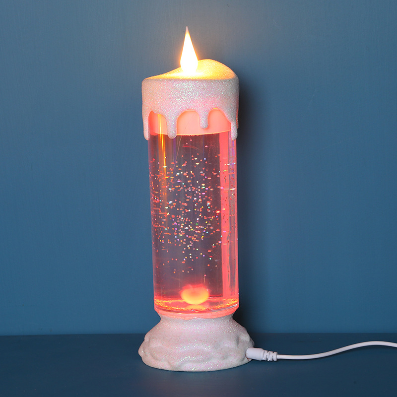 新款LED上下跳灯头蜡烛灯创意少女梦幻蜡烛水USB接口小夜灯桌面摆件装饰详情图3