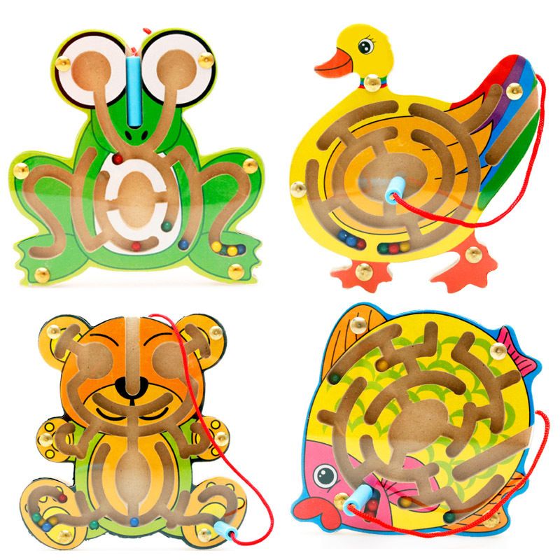 Factory direct sales of wooden ball magnetic Pen maze series children's early education and intelligence toys, intelligence game distribution Specification image