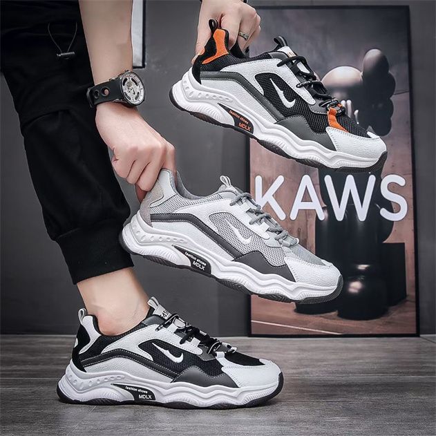 New breathable, casual and lightweight running shoes for men and women in autumn and spring, Korean style trendy sports shoes for men 426