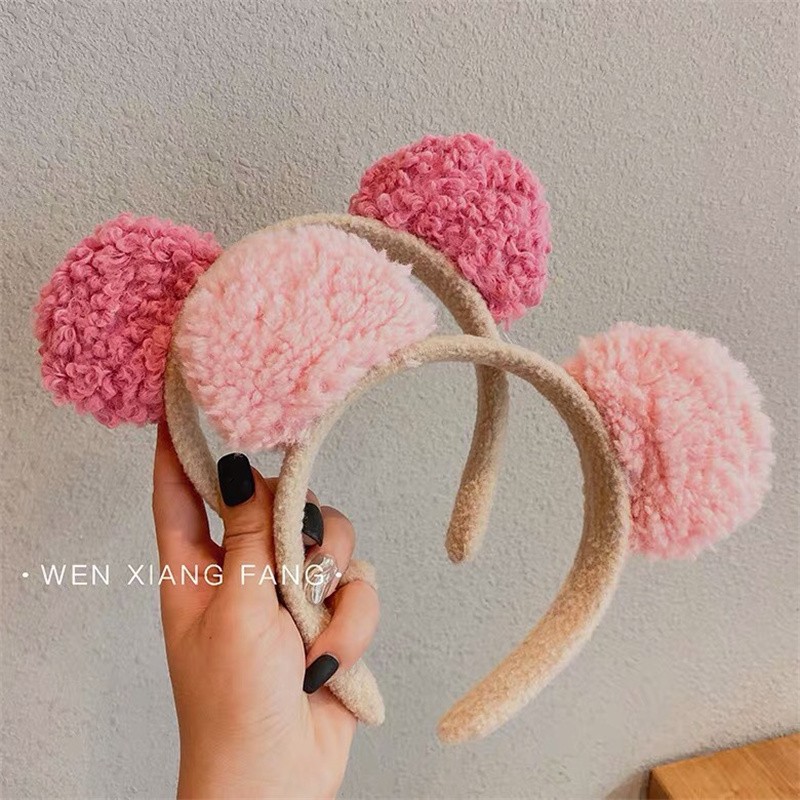Cute Cartoon Bear Ears Headband Female Net Celebrity Face Wash Headband Girls All Go Out Hair Card Headband Hair Bundle Headband full figure