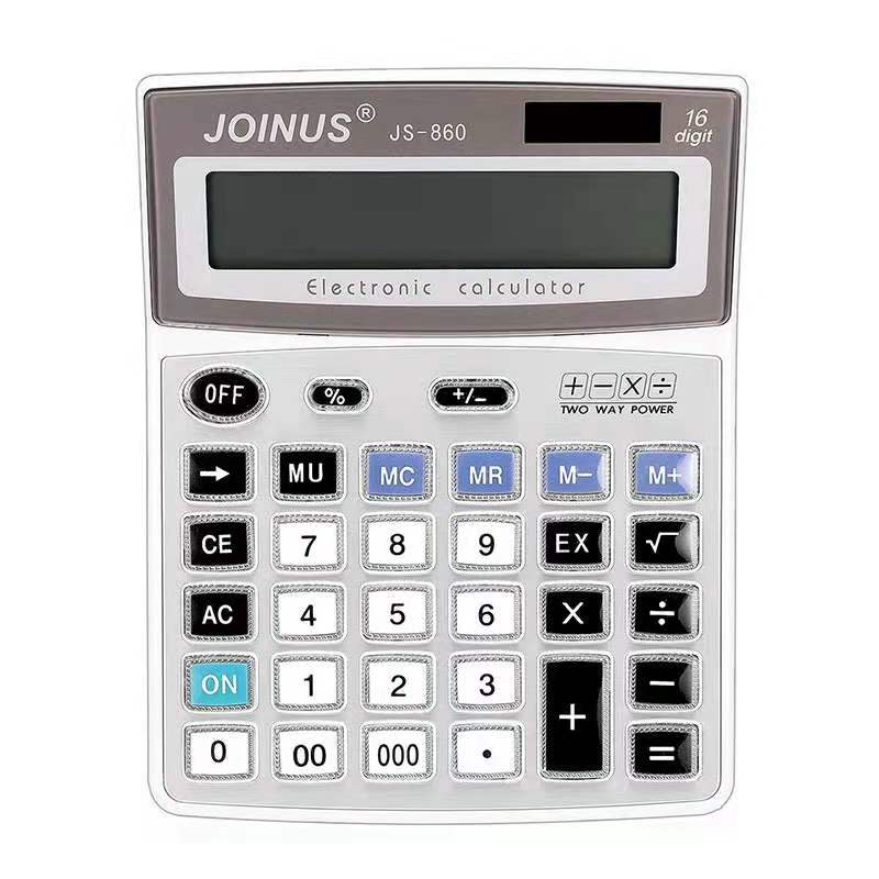 众成JS-860  透明水晶按键 十六位显示大屏幕台式办公计算器 
