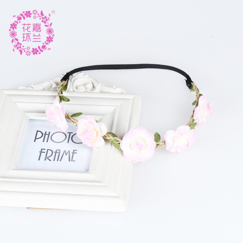 Jialan Accessories' classic European and American style best-selling headwear, Bohemian creative imitation rose flower headband, children's headband Specification image