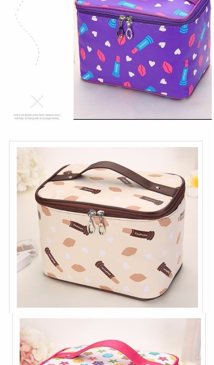 可爱学生卡通化妆包大容量可折叠多功能收纳包包化妆袋便携化妆箱详情图4