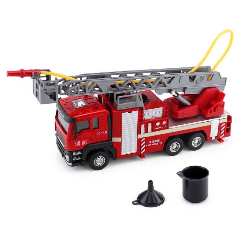 合金玩具消防车模型 云梯注水喷水回力 儿童玩具礼品详情图1