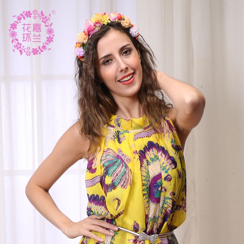 Jialan Factory's fashionable new Korean-style bride headwear, garland, elegant jasmine bridesmaid headwear, women's hairband, beach simulation flower hairband details Picture