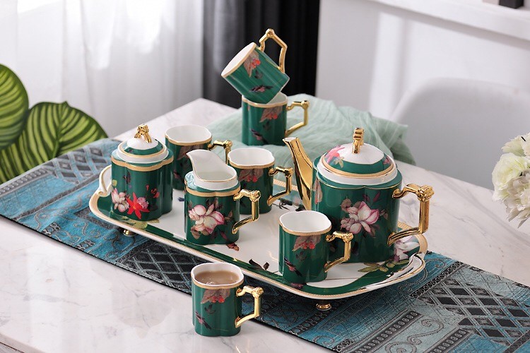 Ceramic water sets, bone China tea sets, high-end coffee sets, flower tea sets, water set sets, European-style coffee sets, afternoon tea, black tea, gold-wrapped luxury gifts detail image 2