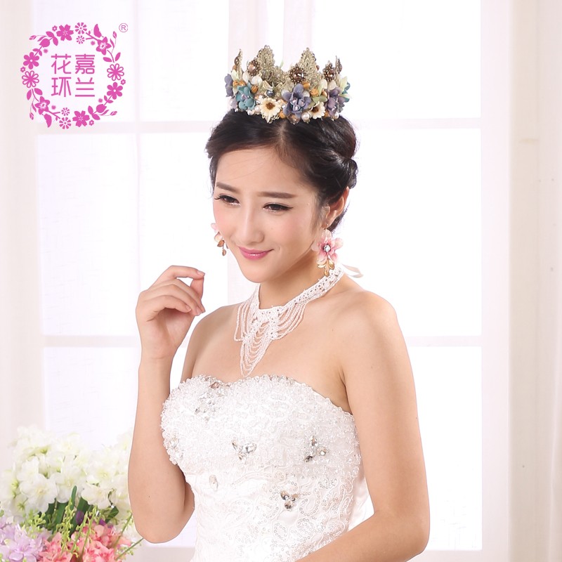 Jialan Yiwu Factory directly supplies Bohemian-style bright retro blue crown commemorative photo studio flower crowns detail image 2