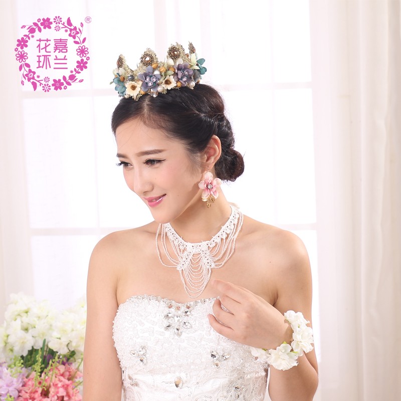 Jialan Yiwu Factory directly supplies Bohemian-style bright retro blue crown commemorative photo studio flower crowns detail image 4
