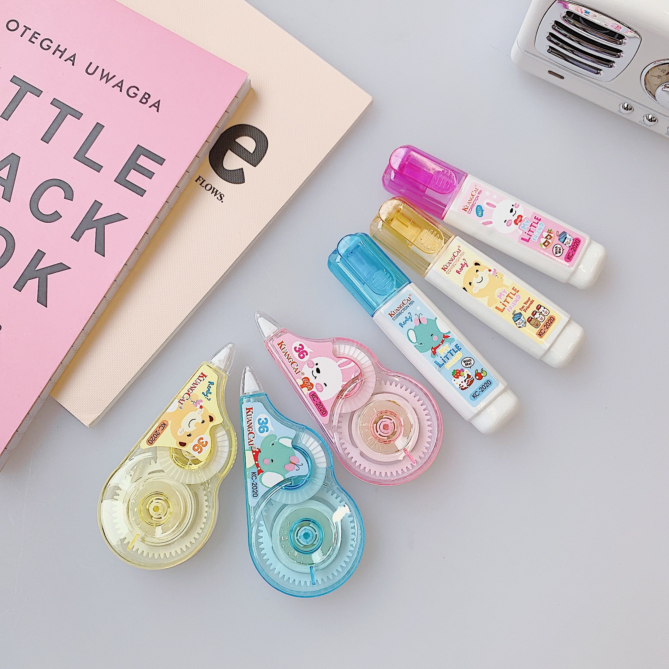 Kuangcai Correction Tape 2020 Correction Fluid + Correction Tape Set Cartoon Correction Fluid + Correction Tape 36 Large Capacity Item Picture