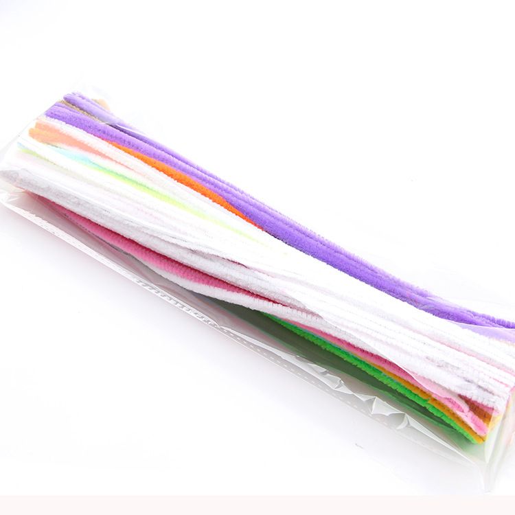 Xingsheng 10-color Mixed OPP bagged Wool strips, wool roots, twist rods, DIY Accessories, Art, Kindergarten Children's handicraft Materials 01 Specification image