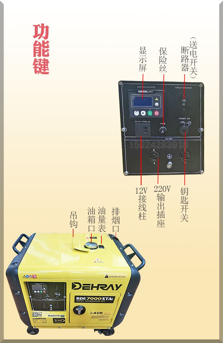 5KVA超静音型柴油发电机组得瑞DEHRAY详情图10