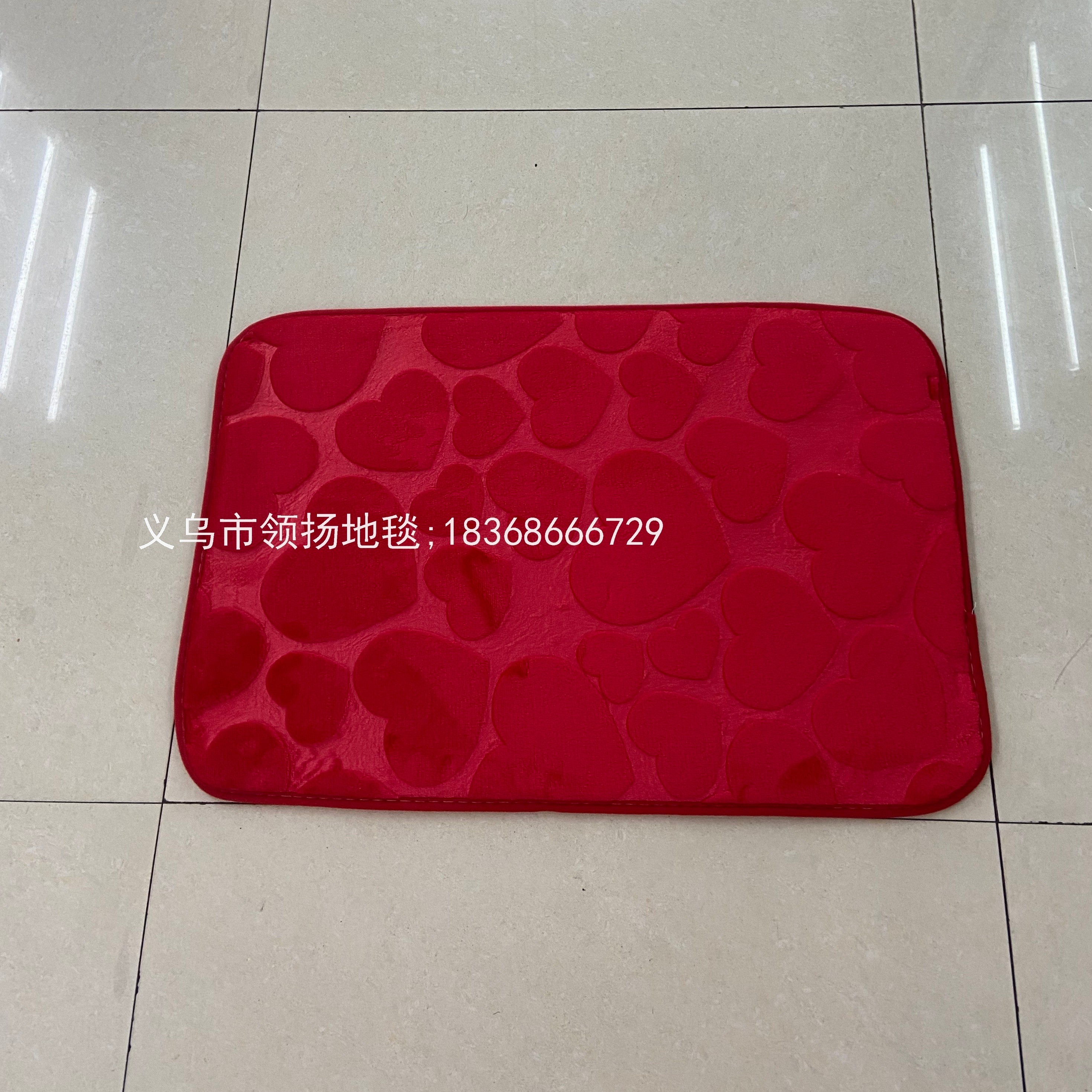 法兰绒素色压花垫法兰绒地毯地垫 法兰绒压花脚垫门垫详情图7