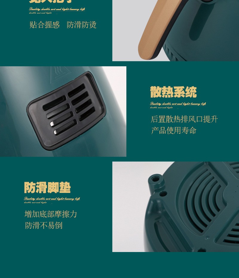 小盼熊智能空气炸锅机家用4.5L大容量电烤箱英文跨境电商110V外文详情图13