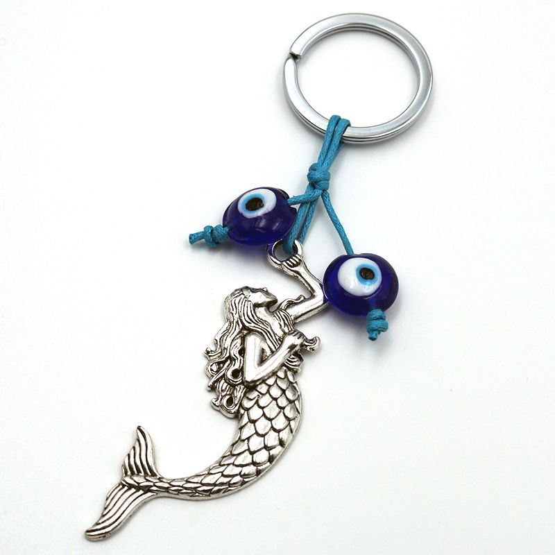 Turkish blue eye jewelry accessory, glass eye bead alloy keychain Specification image
