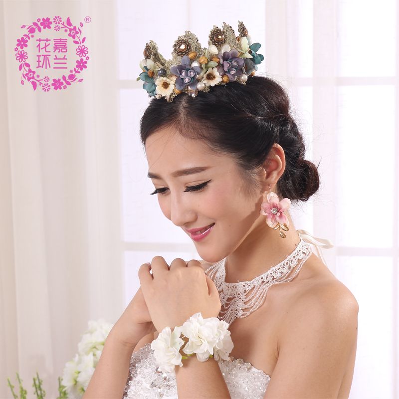 Jialan Yiwu Factory directly supplies Bohemian-style bright retro blue crown commemorative photo studio flower crowns Item Picture