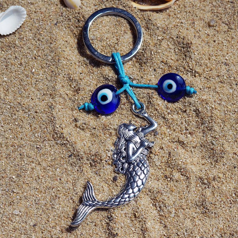 Turkish blue eye jewelry accessory, glass eye bead alloy keychain Application Scenario