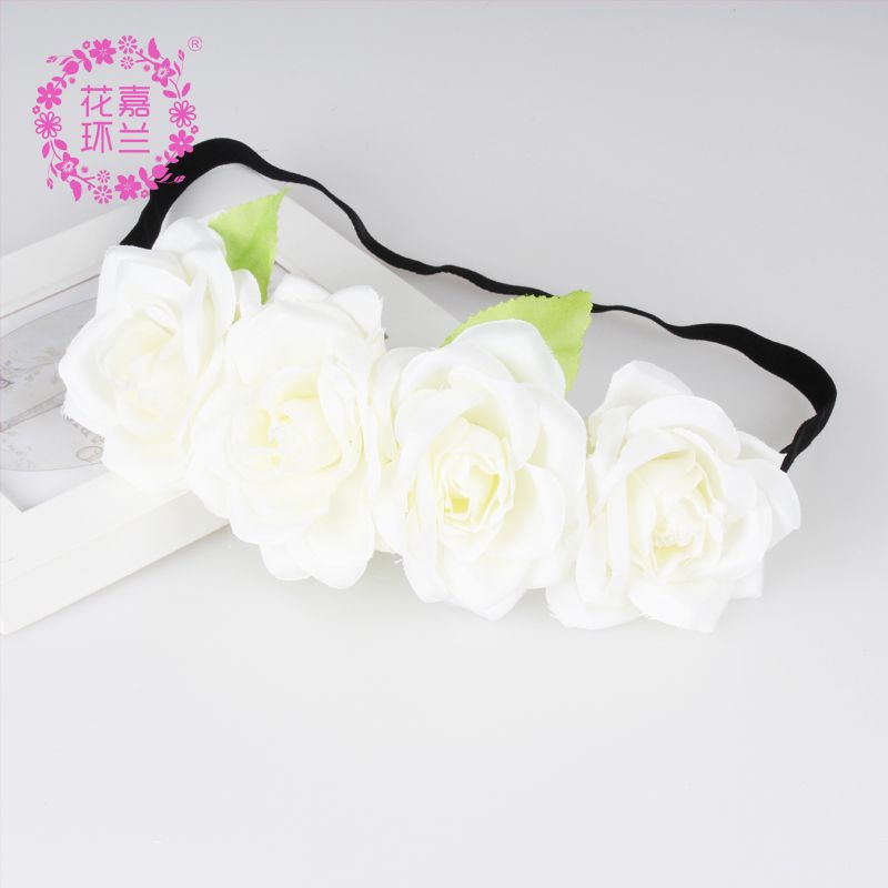 Handcrafted fabric rose flower headbands directly supplied by foreign trade factories are suitable for both adults and children to wear Item Picture