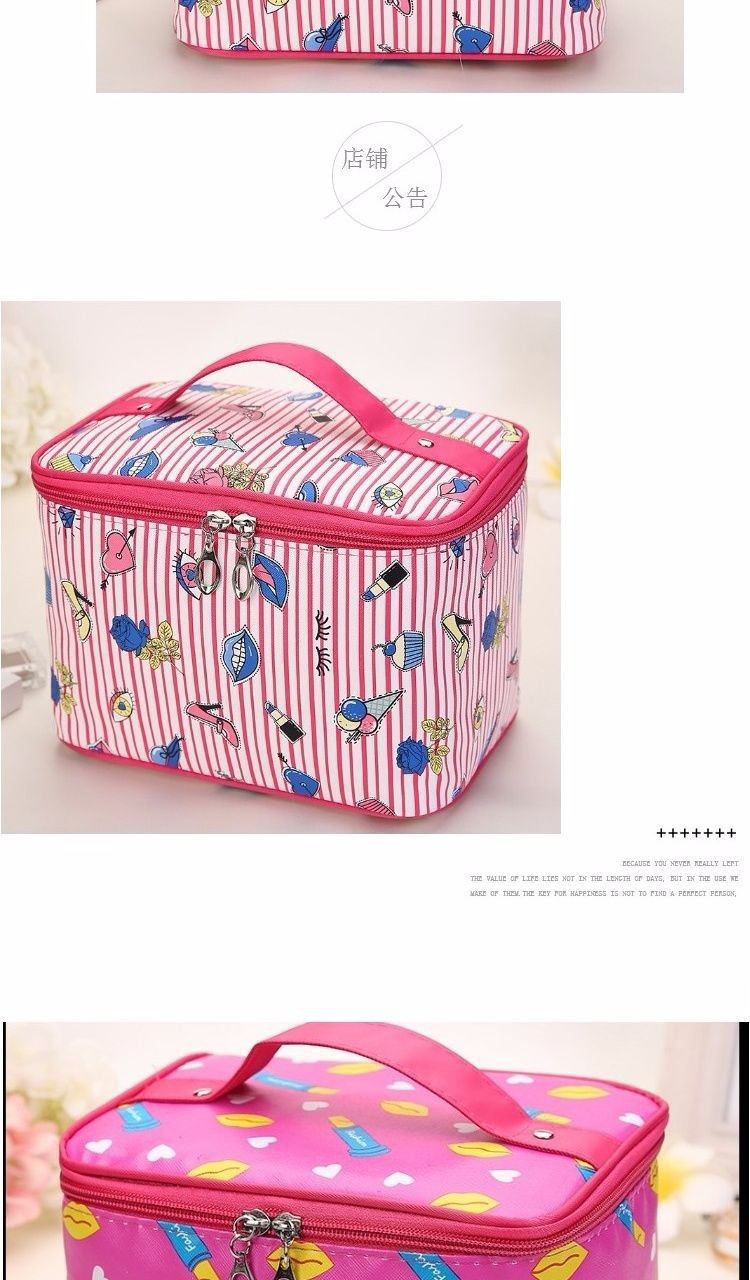 可爱学生卡通化妆包大容量可折叠多功能收纳包包化妆袋便携化妆箱详情图2